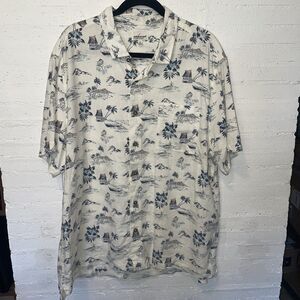 Jeremiah Men’s Short Sleeve Linen-Blend Button Down Hawaiian Shirt, XL